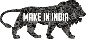 Make in India logo showing a lion made of mechanical gears