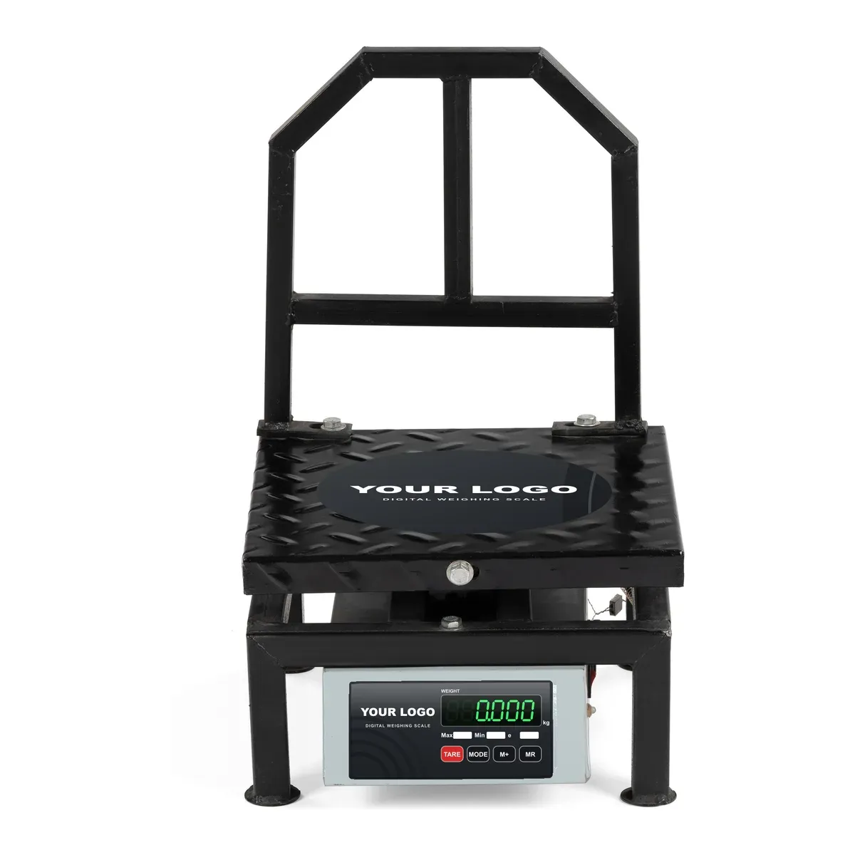 Private label chicken weighing scale with YOUR LOGO on the display label and the platform sticker