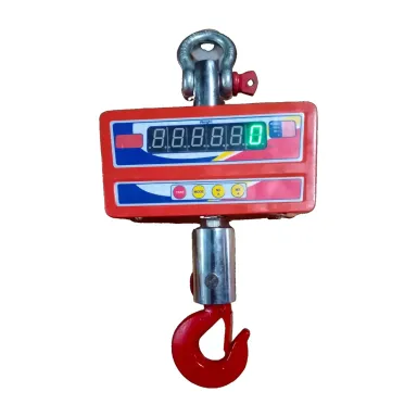 Private label 1 ton crane scale with a red body, a shackle and a red swivel hook (M-1000, 1 t × 100 g)