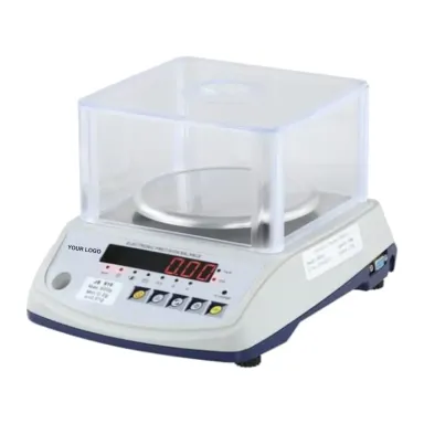 Private label jewellery weighing scale with a clear cover and red LED displays, YOUR LOGO in place of the brand (JS-610, 600 g × 0.01 g)