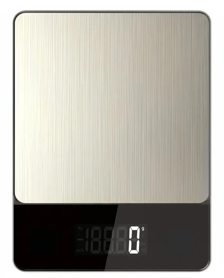 OEM-305 private label kitchen scale, black glass panel, with YOUR LOGO printed on it