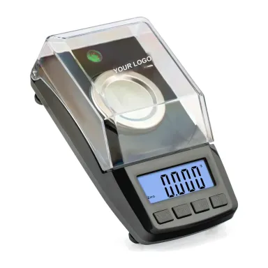 CT-50 private label pocket scale Private label diamond weighing scale with a clear windshield, YOUR LOGO on the lid (CT-50, 50 g × 0.001 g)