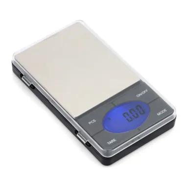 PL-500 private label pocket scale Private label pocket gold scale with a clear hinged cover and oval display (PL-500, 500 g × 0.01 g)