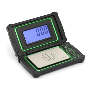 RA-500 private label pocket scale Private label pocket jewellery scale with the display in the lid and a rugged black case, YOUR LOGO in place of the brand (RA-500, 500 g × 0.01 g)