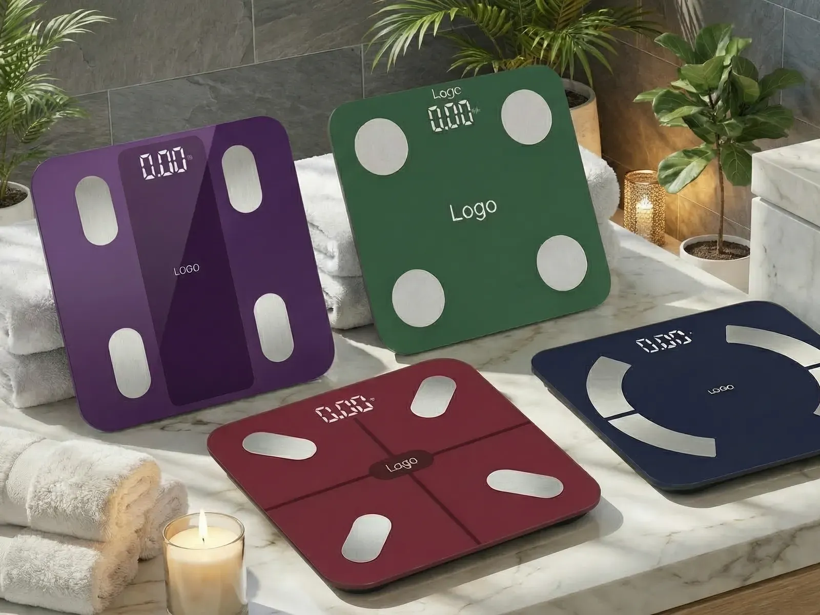 Private label smart body scales with YOUR LOGO on the glass