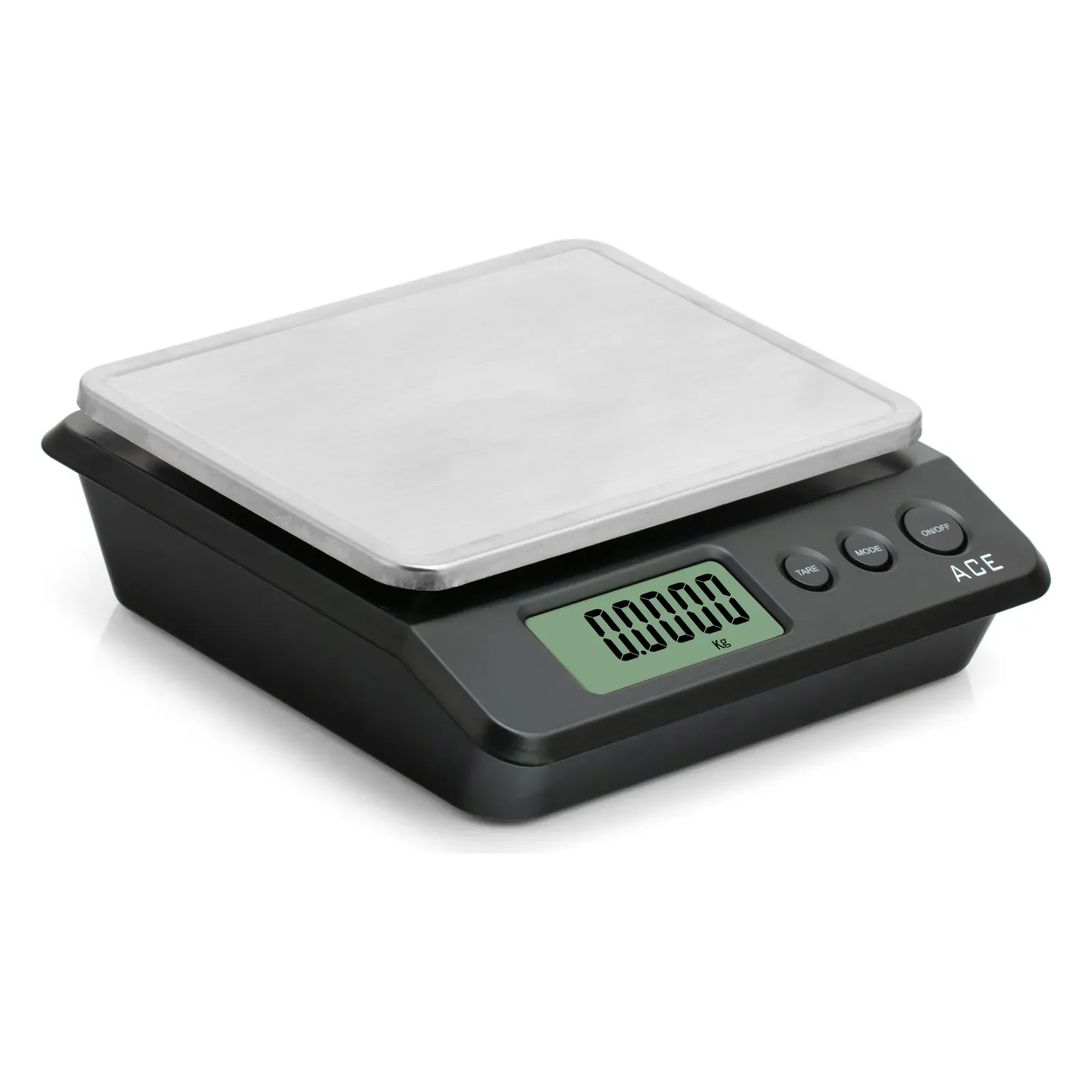 Ace PS-30 30 kg weighing scale, front view with green backlit LCD
