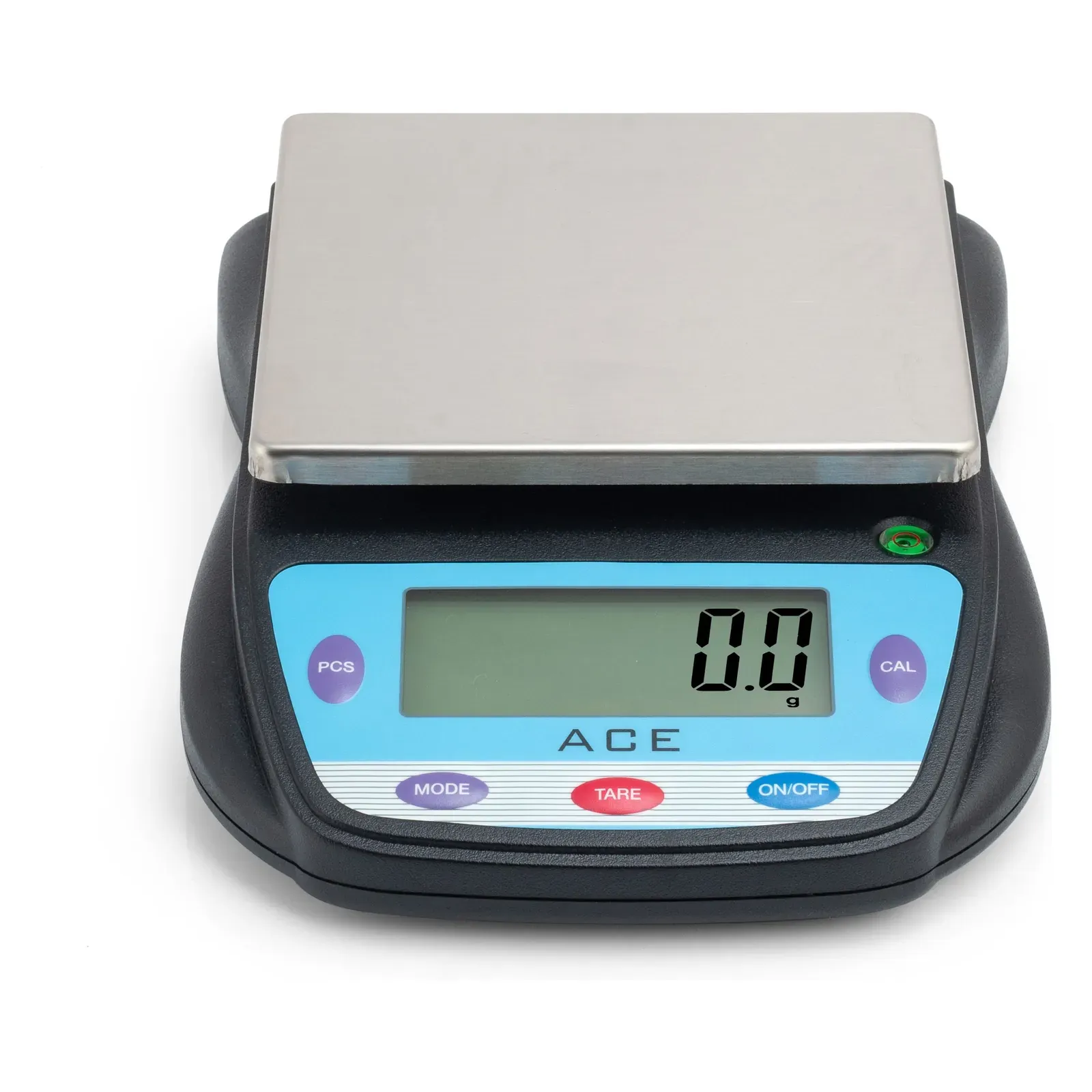 Ace KB-600/6000 6 kg weighing scale, front view of the blue backlit LCD