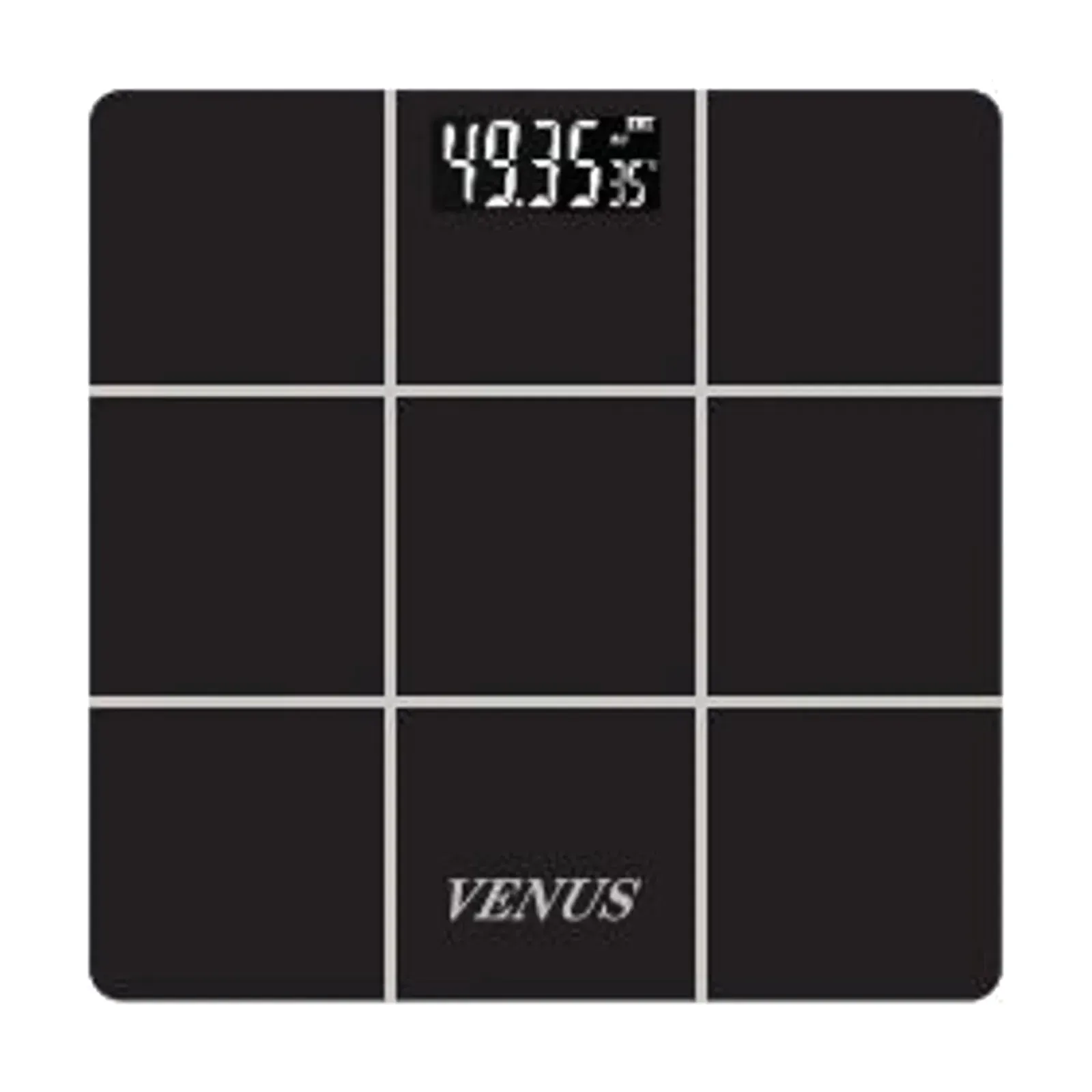 Venus EPS-283 black weighing scale, front view