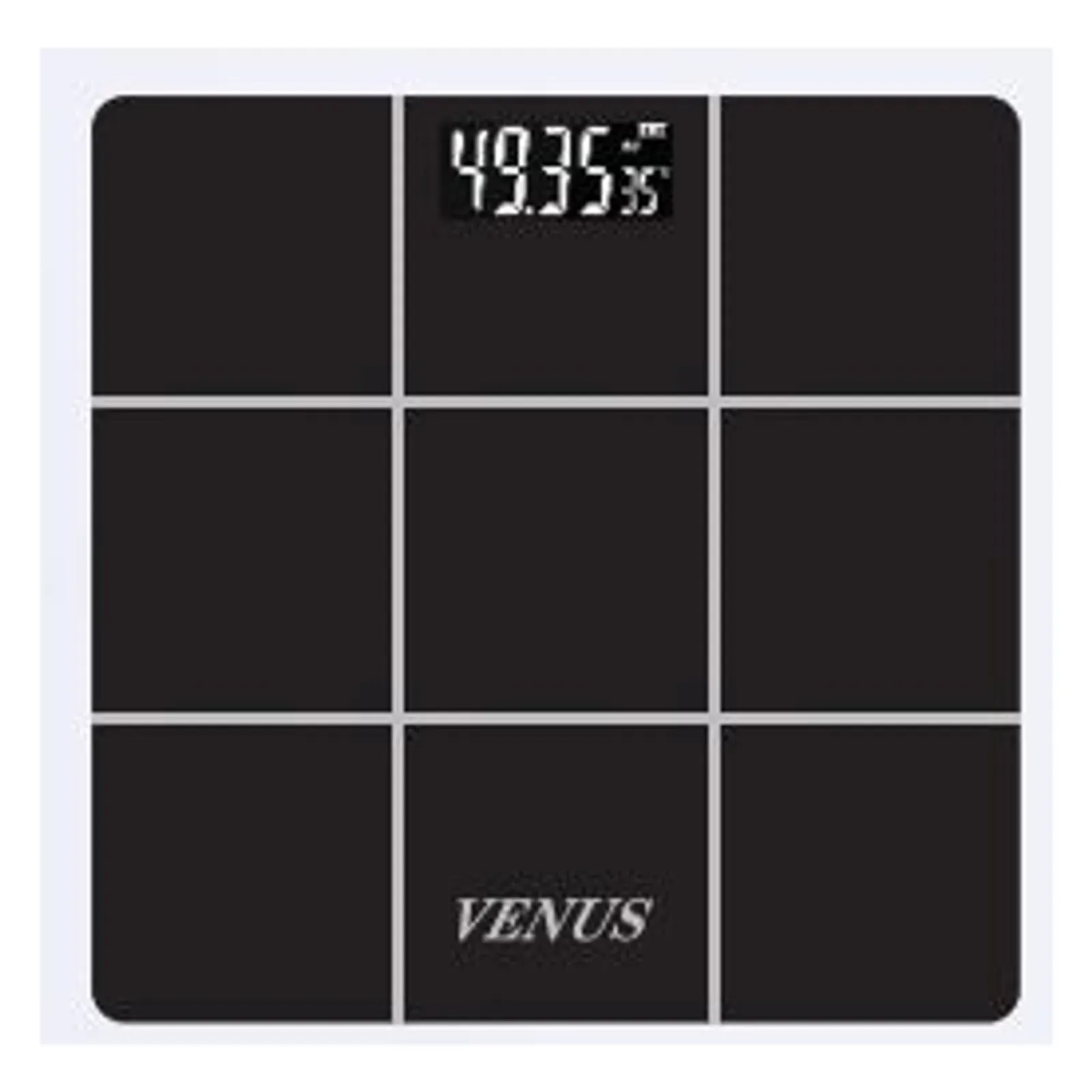 Venus EPS-283 black weighing scale, front view