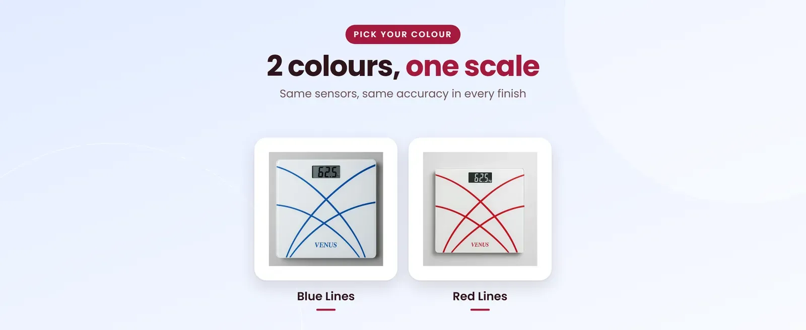 Venus EPS-281 body weight scale in Blue Lines, Red Lines