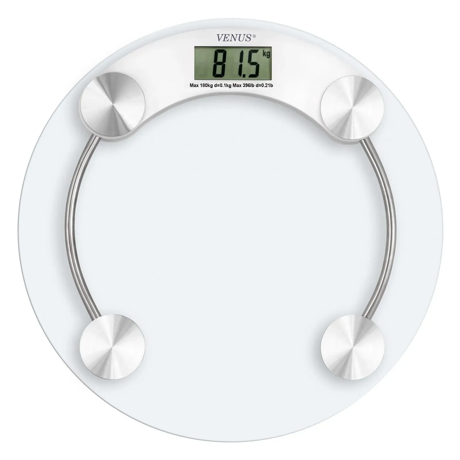 Venus EPS-2003 clinical weighing scale, front view of the round glass
