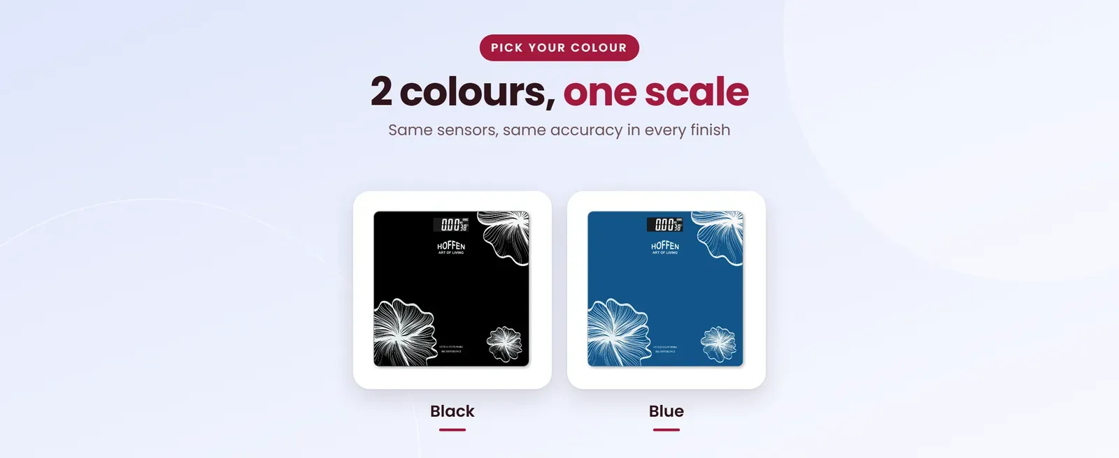 Hoffen HO-27 compact weighing scale in Black, Blue