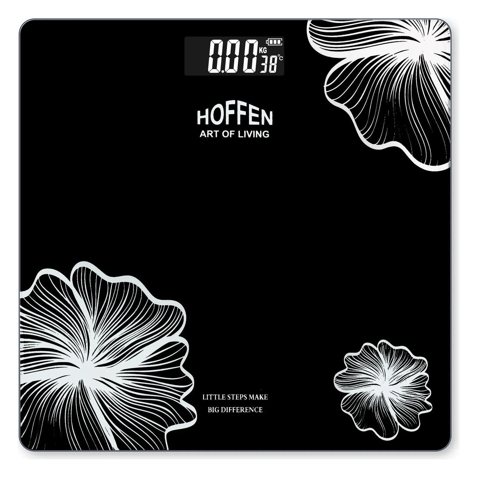 Hoffen HO-27 compact weighing scale, black, front view