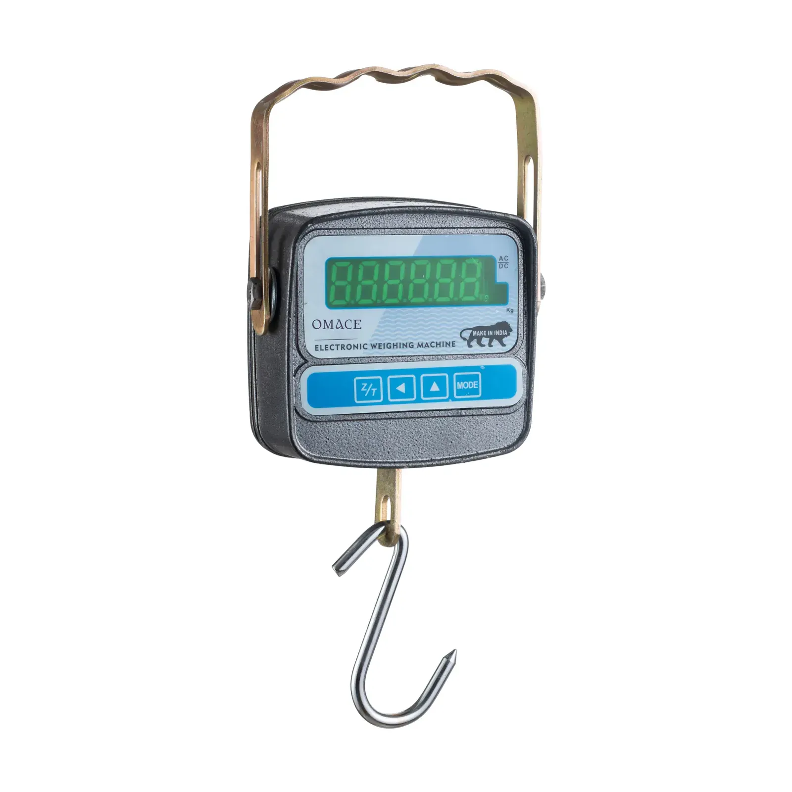 Omace OM-CS-A-09 cylinder weight machine with green LED display, metal handle and chrome S-hook