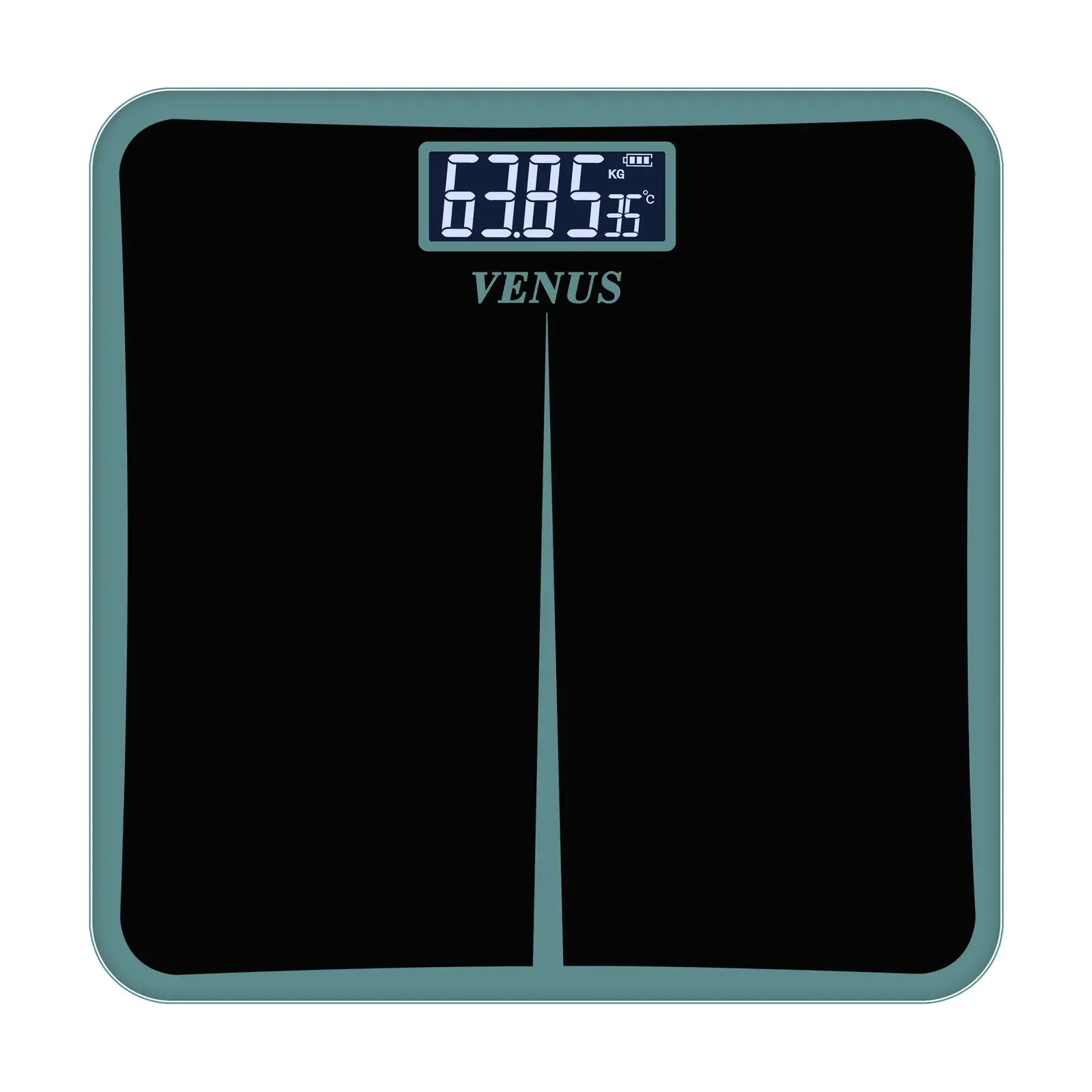 Venus EPS-8199 designer bathroom scale, black, front view