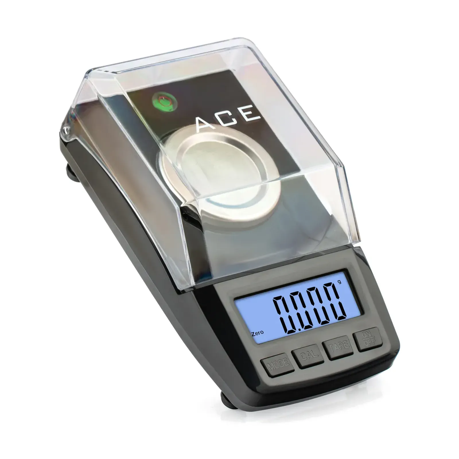 Ace CT-50 diamond weighing scale, front view with clear windshield