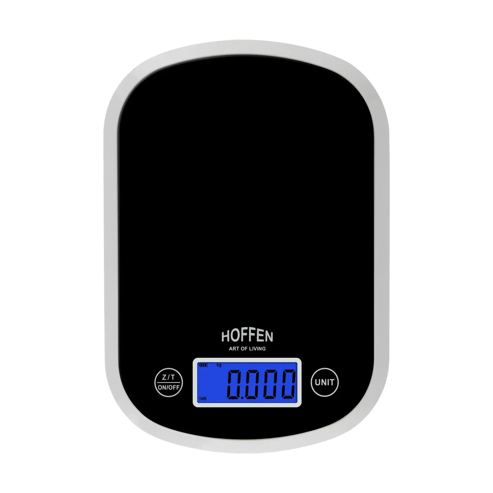 Hoffen KS-601 digital kitchen scale, top view with large display