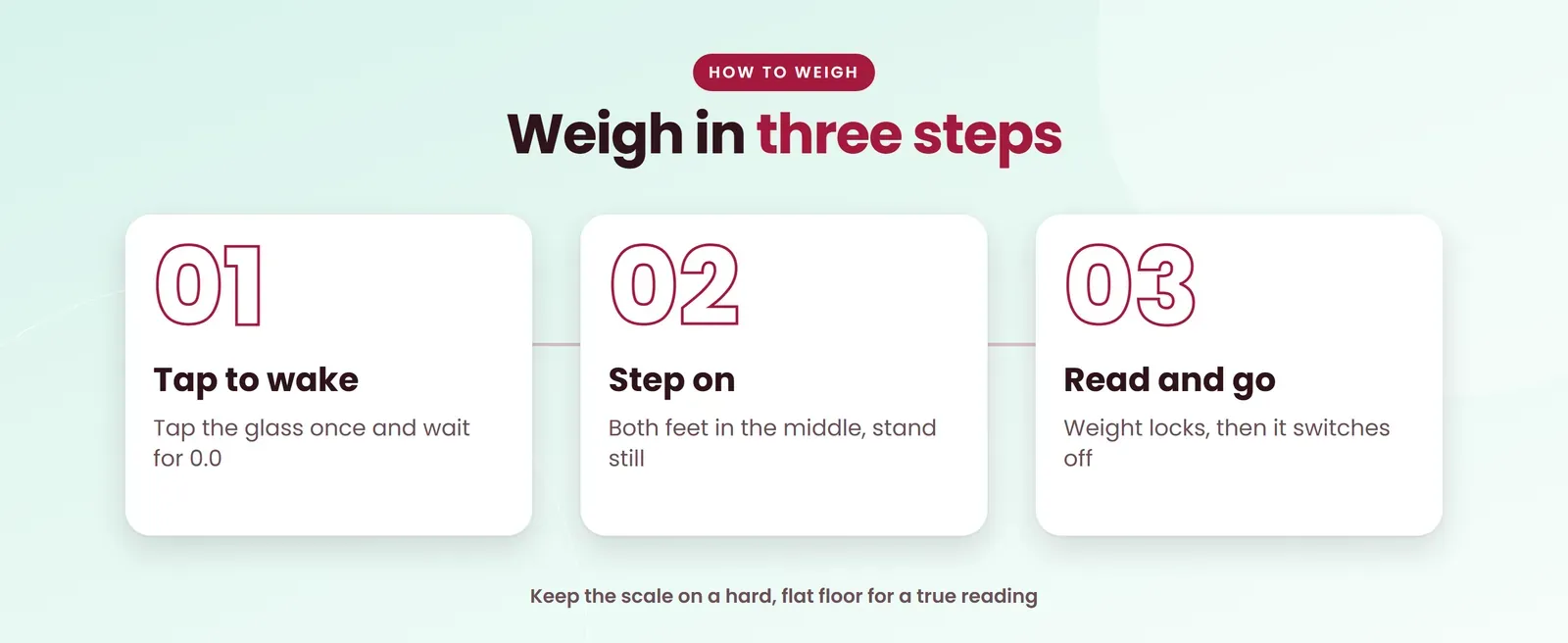 How to use the Venus EPS-2799 electronic weight machine for body: tap to wake, step on, read and go