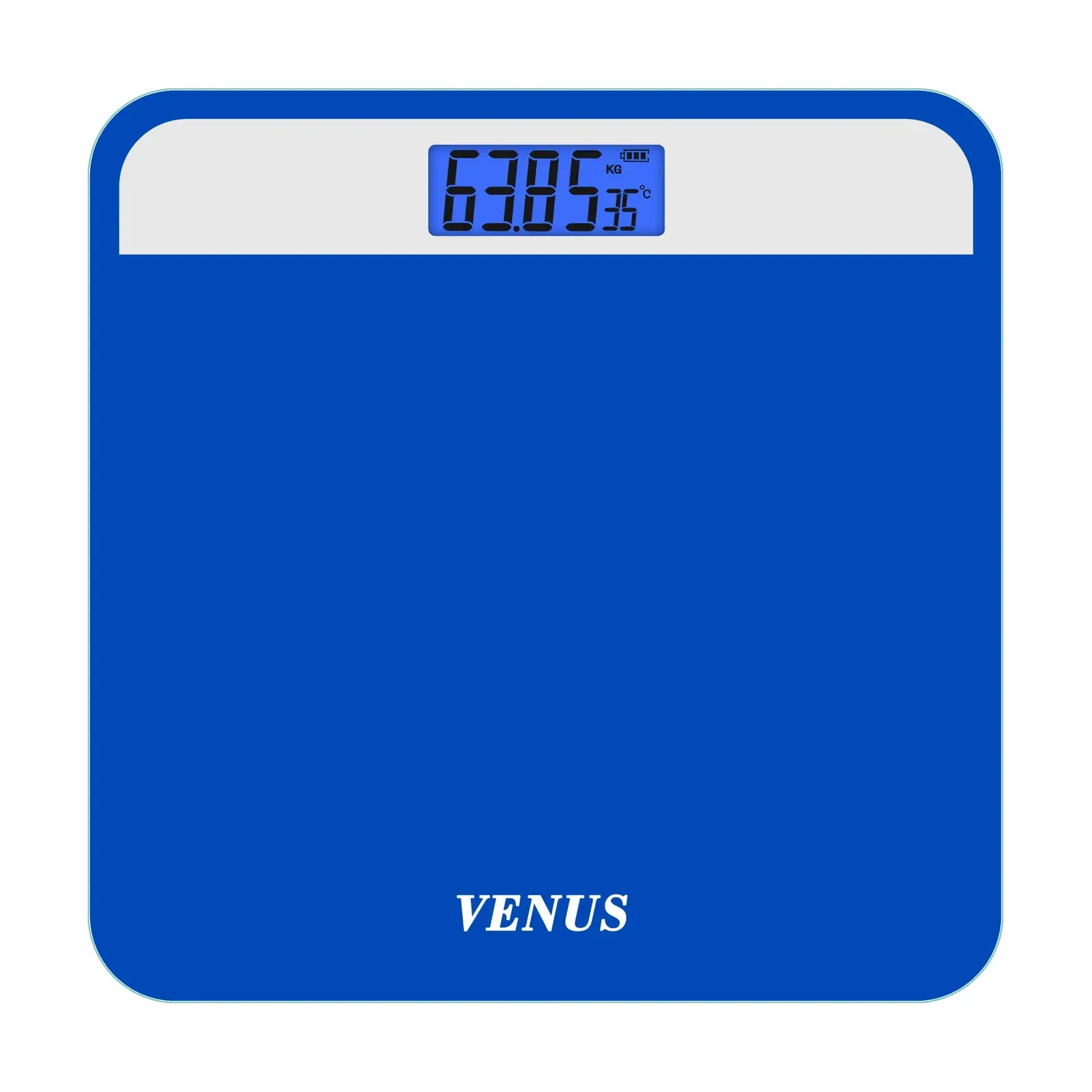 Venus EPS-2799 Electronic Weight Machine for Body, Solid Colour Glass, 180 kg, Blue Backlit LCD, Blue