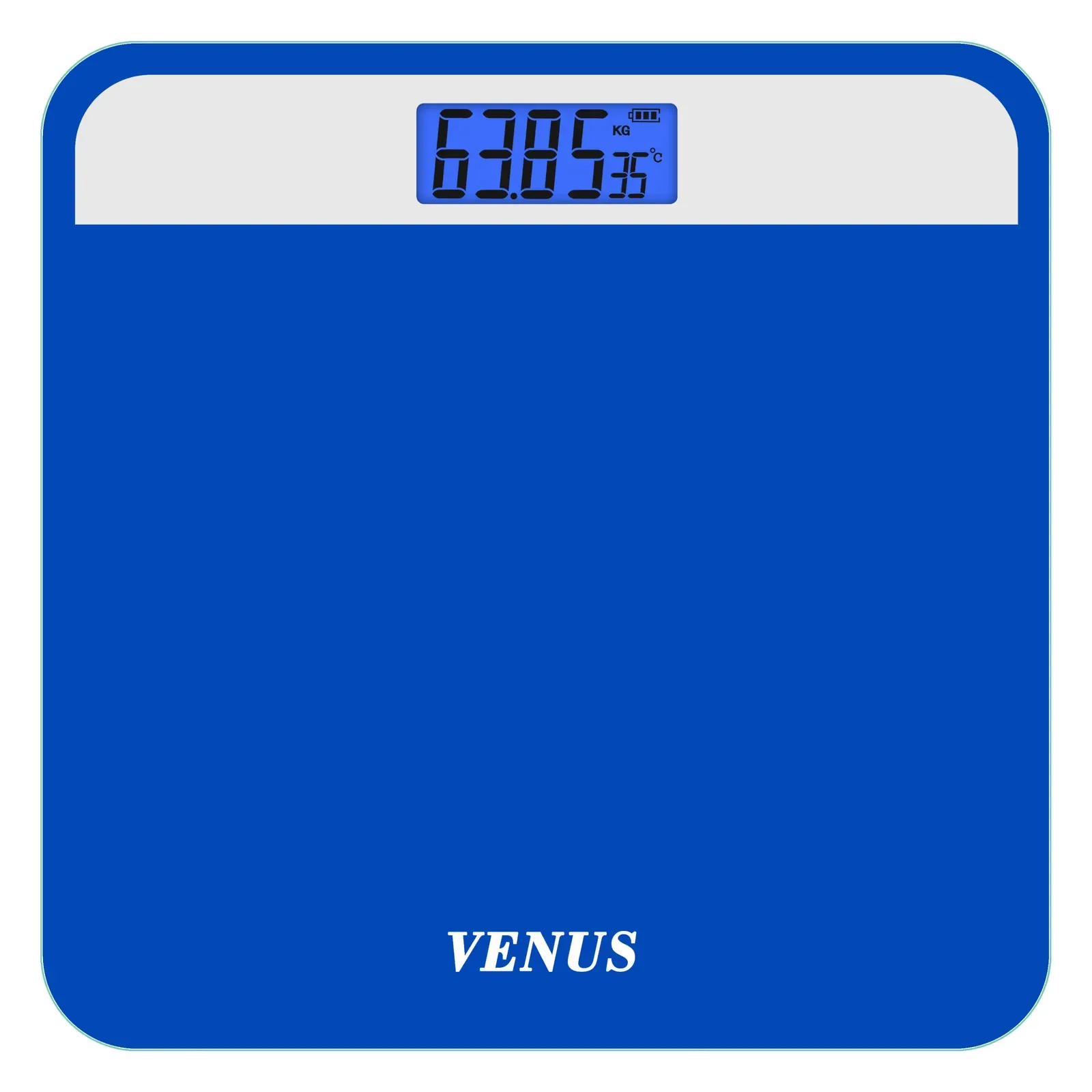 Venus EPS-2799 electronic weight machine for body, blue, front view