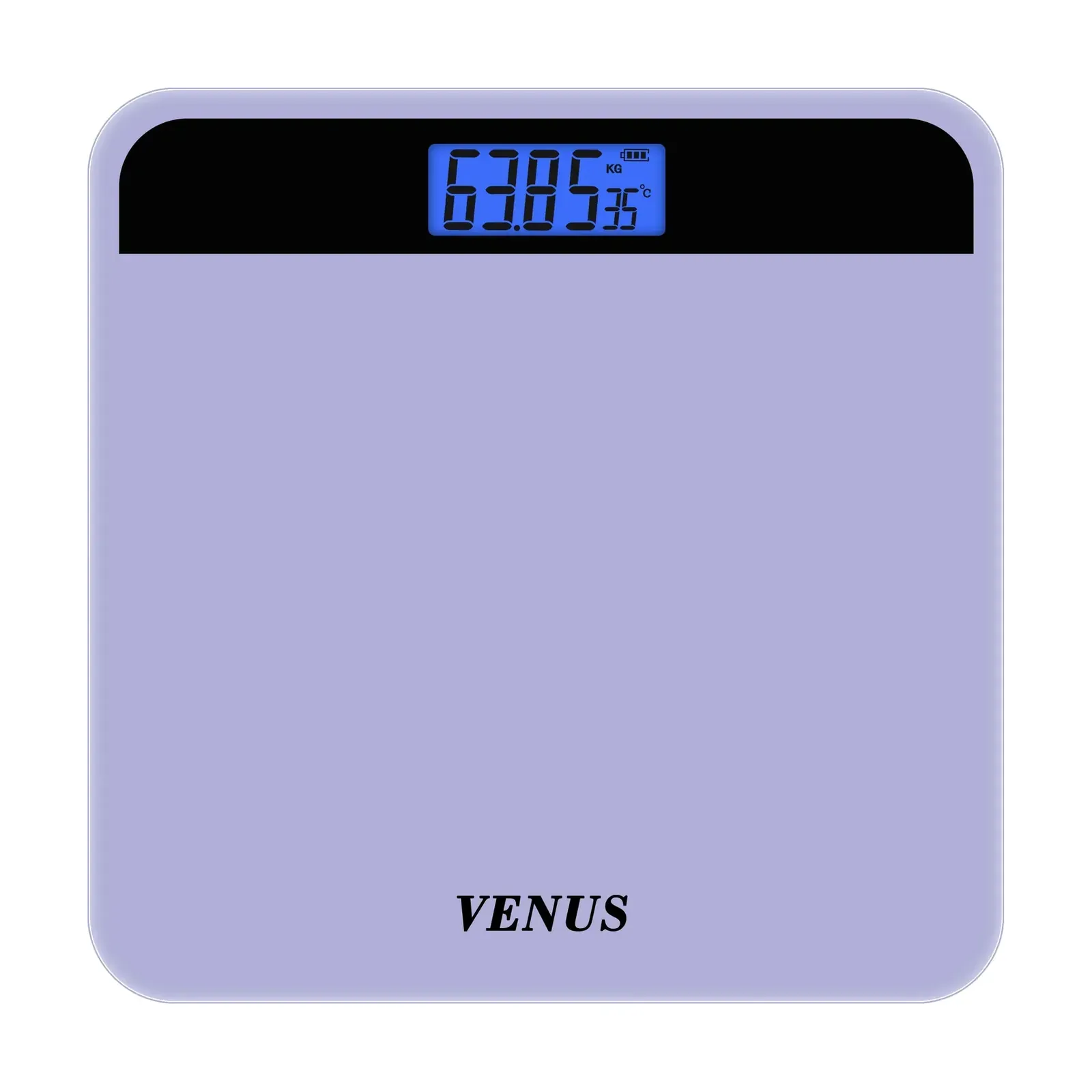 Venus EPS-2799 Electronic Weight Machine for Body, Solid Colour Glass, 180 kg, Blue Backlit LCD, Purple
