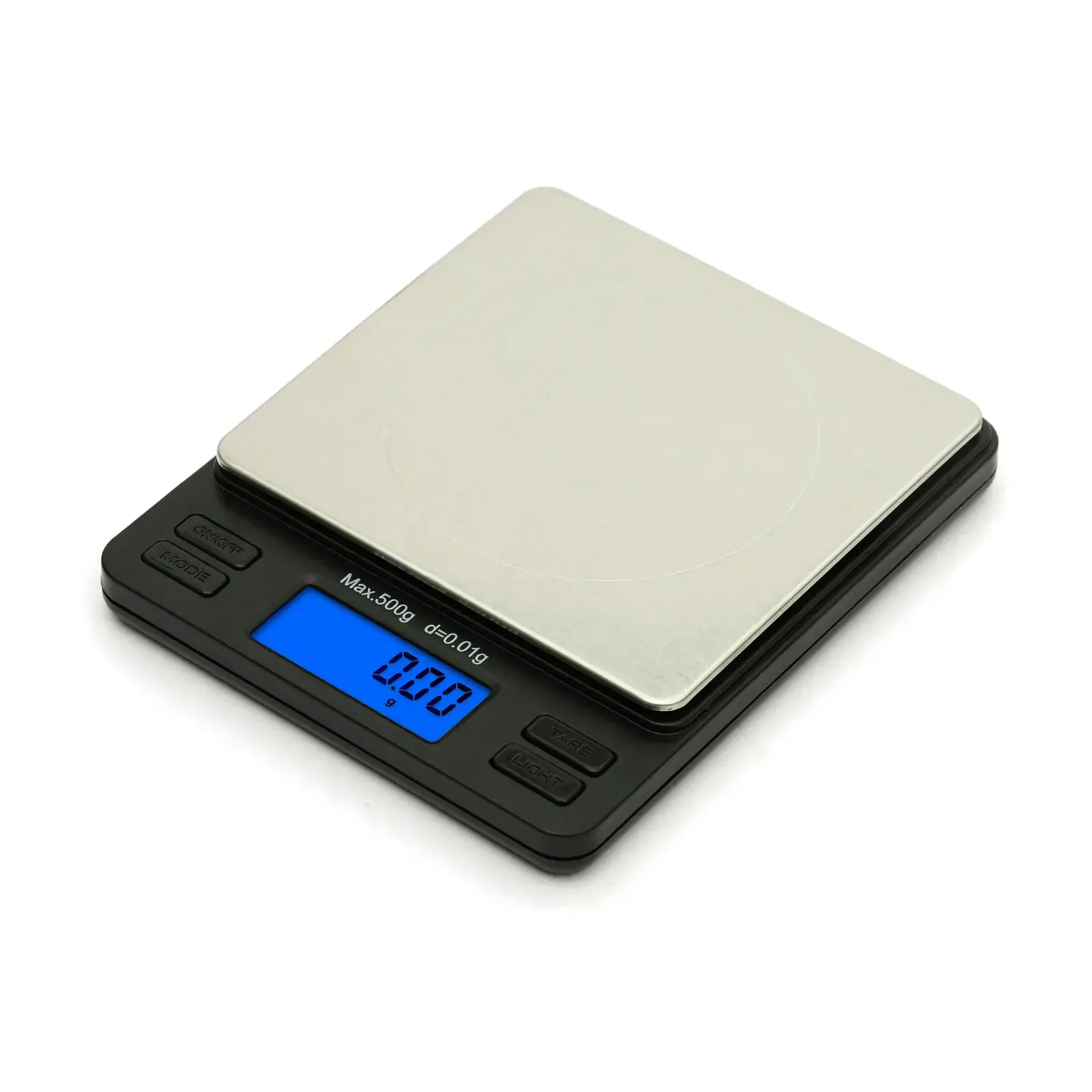 Ace TP-500 gram weighing machine, front view with backlit display