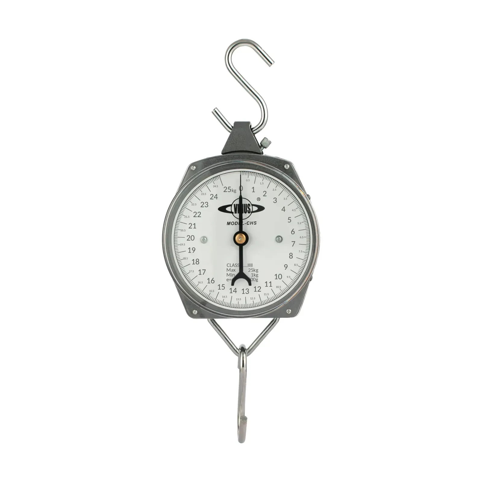 Venus CHS 25 kg mechanical hanging scale, front view