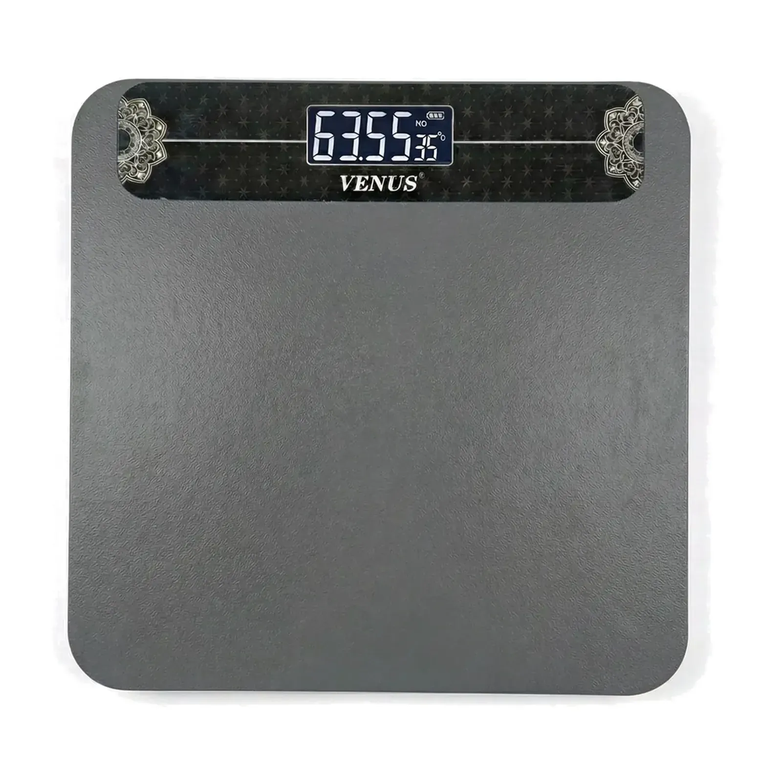 Venus EPS-284 (M) metal body weighing scale, front view of the steel platform