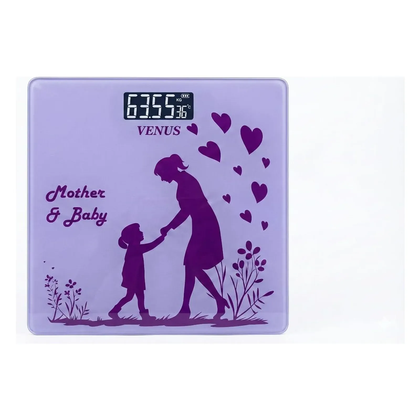 Venus EPS-05 mother and child weighing scale, front view with the mother and baby print