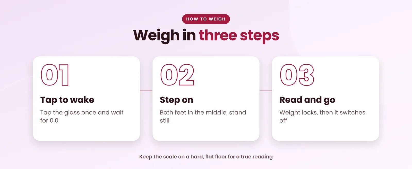 How to use the Venus EPS-279 patterned weighing scale: tap to wake, step on, read and go