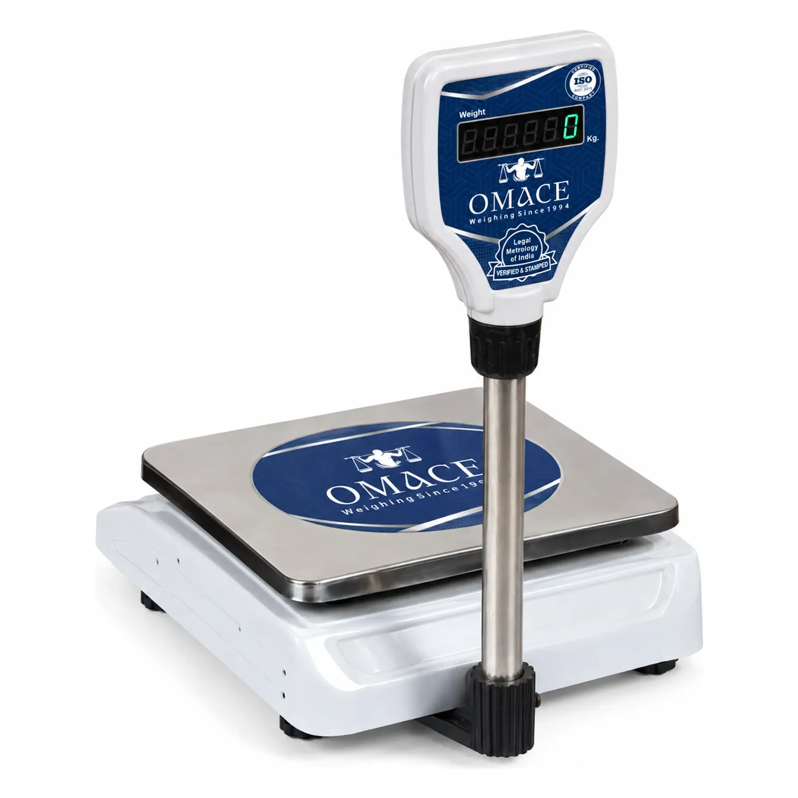 Omace Om-TT-Running SPD vegetable weighing machine, front view with the pole display