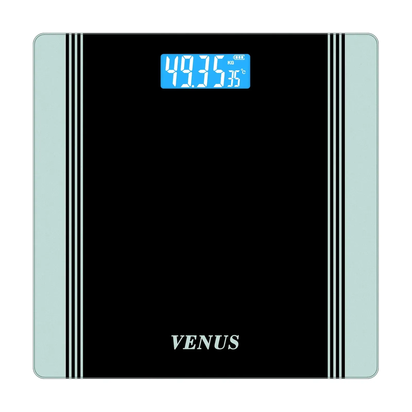 Venus EPS-1199 Weight Machine for Home, Backlit LCD, 180 kg, Tempered Glass, White, Rose Gold and Silver, Silver