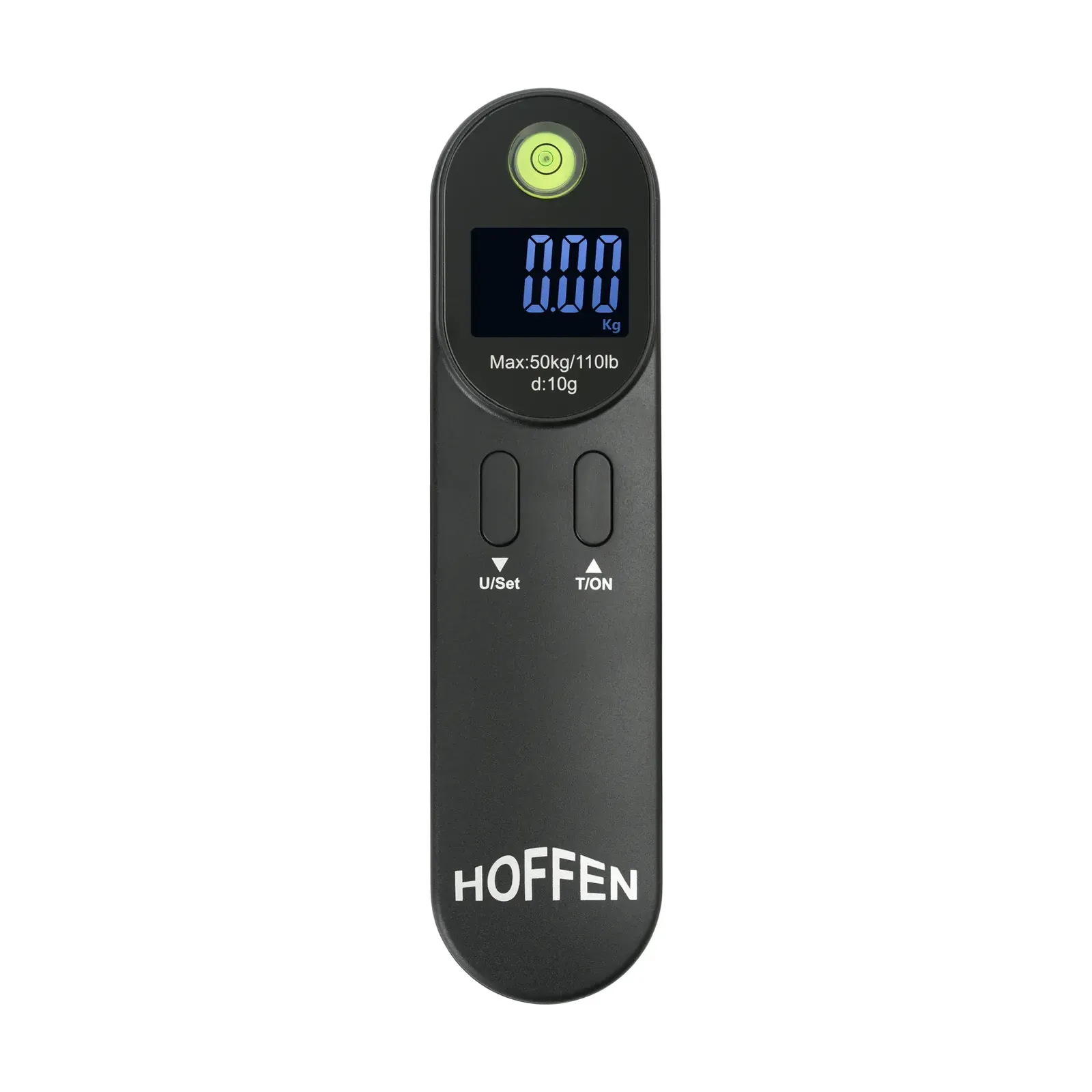 Hoffen HO-L-5 weight machine for luggage, front view with backlit screen and bubble level