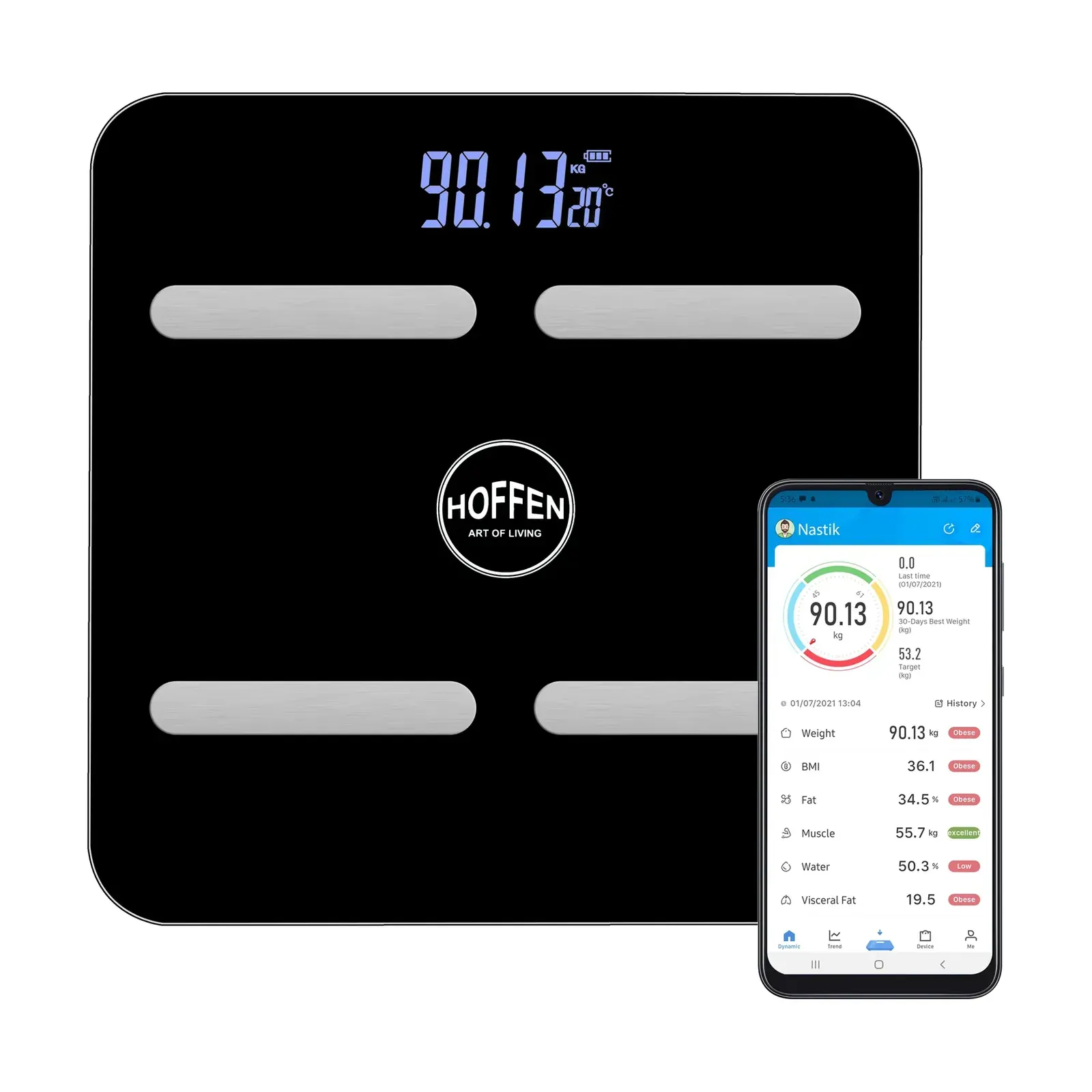 Hoffen HO-18 App weight machine with app, with the app on a phone