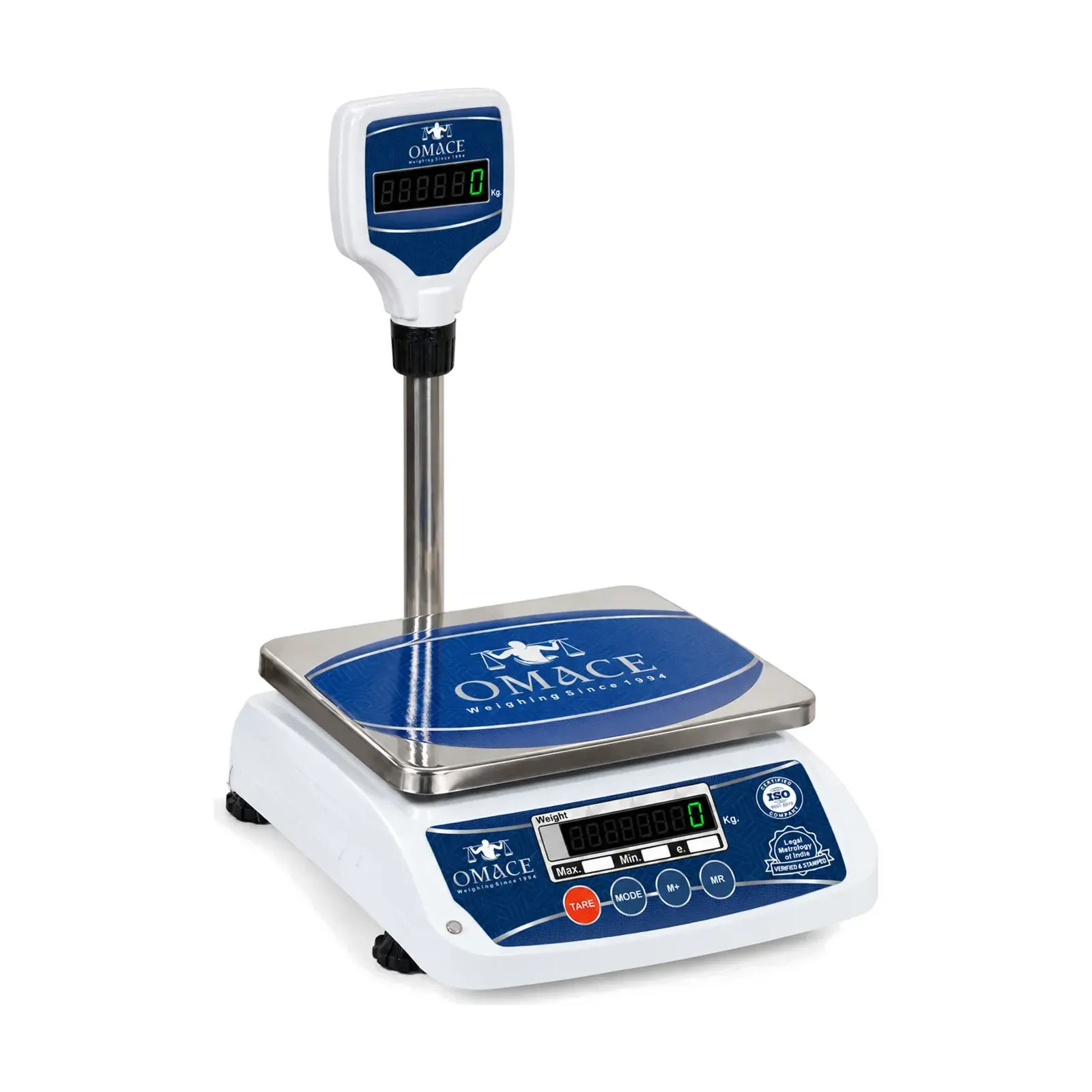 Omace Om-TT-Mini SPD weight machine with pole, front view with the pole display