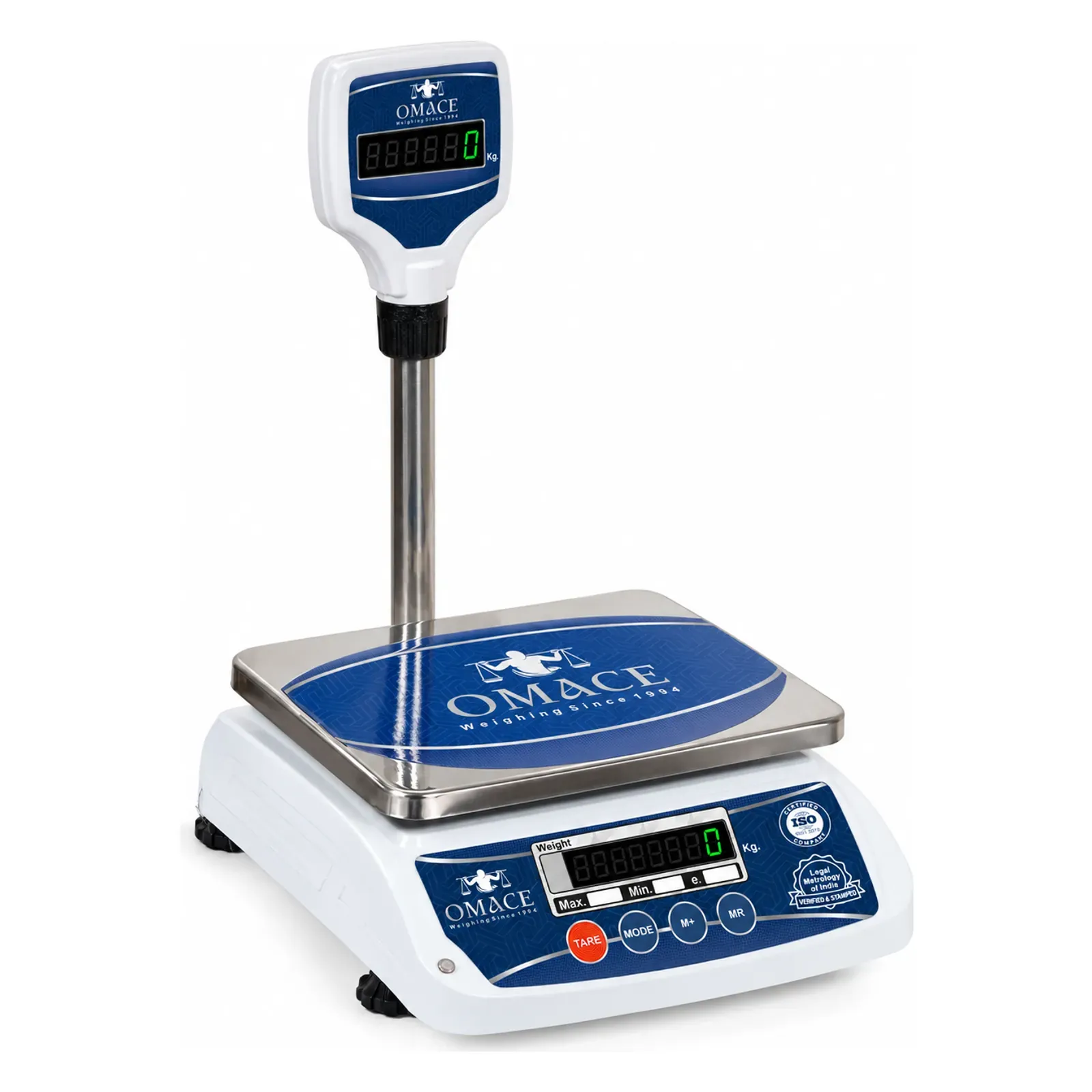 Omace Om-TT-Mini SPD weight machine with pole, front view with the pole display