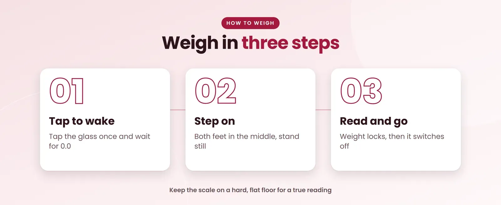 How to use the Venus EPS-379 wide platform weighing scale: tap to wake, step on, read and go